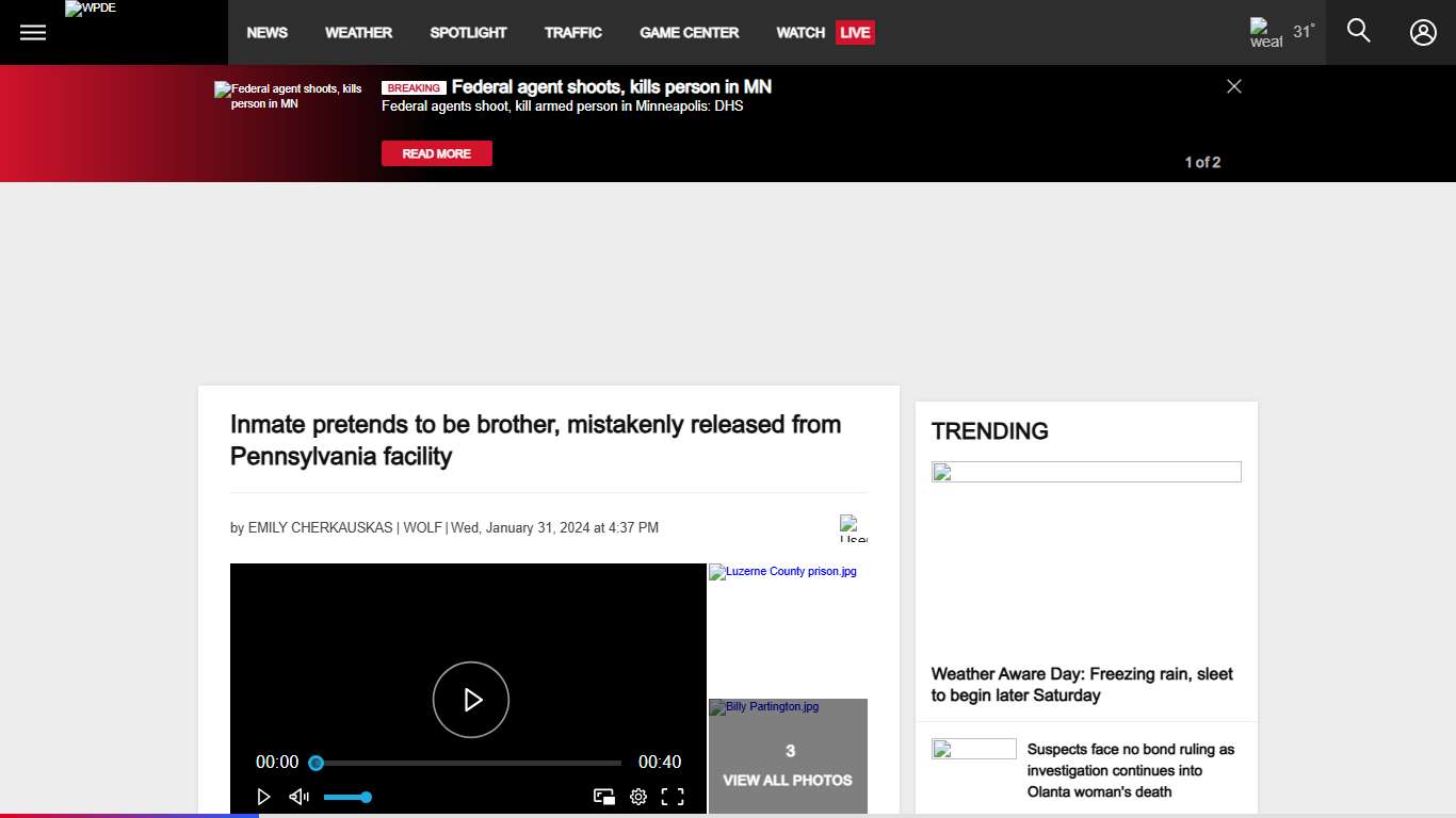 Inmate pretends to be brother, mistakenly released from Pennsylvania facility